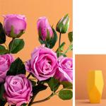 Kunstblumen Künstliche Blumen für den Innenbereich, Simulationsstrauß-Set mit Vase, künstliche Seidenblumen, Dekoration für Tischdekoration zu Hause für jeden Anlass