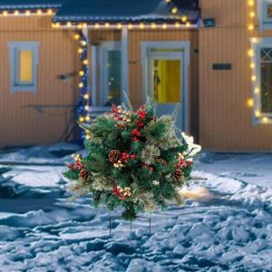 Easy-to-Use Christmas Tree Filler, Pine Trees for Urns, Holiday Urn Filler with Tripod, Christmas Porch Decor, Weather-Resistant Planter Filler, Lifelike Holiday Tree Decorations
