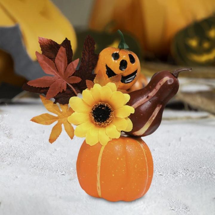 Halloween-Kürbisse, Ahornblätter, Ornament, Herbsternte, Dekor, neuartiges dekoratives Handwerk, Esstisch-Mittelstück für Geschäft und Büro, Style A