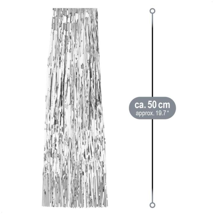 5x klatergoud - klatergoudslinger in zilverkleur - kerstversiering voor de kerstboom (zilverkleurig - 05 stuks)