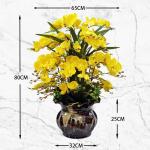 Kunstblumen Echte Seidenorchideen, künstliche Blumen mit Blumentöpfen, künstliche Phalaenopsis-Blumen, Dekoration mit Blättern im Topf für jeden Anlass