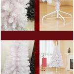 Weihnachtsbaum Weißer Künstlicher Weihnachtsbaum Mit Metallstütze, Weihnachtsbaum for Den Innen- Und Außenbereich, Weihnachtsdekoration Christbaum(1.5m)