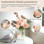 Meervoudig vertakte , roze roos, als echte hortensia, appelbladeren, groot zijden boeket, geschikt voor doe-het-zelf bruiloftsfeest, tafeldecoratie, bloemenarrangement, huis en