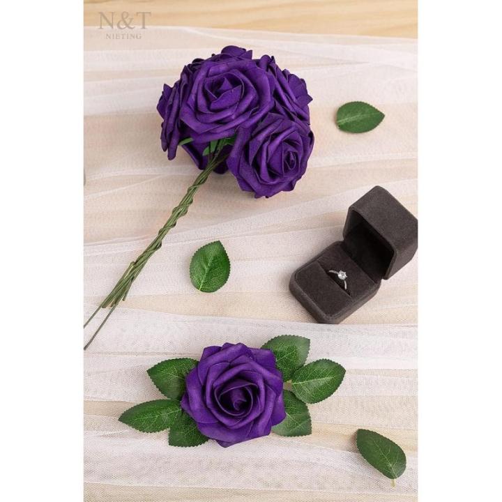 Kunstbloemen, kunstbloemen, rozen, perfect voor doe-het-zelf bruiloft, bruidsboeketten, middenstukken, bruidsdouche, feest, thuis, bloemstuk, Moederdag, decoraties, 25 stuks, stofp