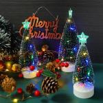 Weihnachtsbaum Klein mit Beleuchtung 3PCS Tisch Mini Weihnachtsbaum Geschmückt mit LED Lichterkette Tabletop Kleiner Weihnachtsbaum Mini Tannenbaum Künstlich Klein Weihnachtsdeko