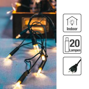 832013 Lichtsnoer voor , 20 stuks, 2,85 m, mini-lichtketting met stekker, reservelampen, lichtketting, raamdecoratie met heldere warme reservelampen, klassieke dennenboom, lichtket
