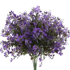 2pcs Künstliche Pflanzen Lila Kunstblumen Ahornblatt Plastikblumen Lila Künstliche Dekopflaznen Sträucher Unechte Pflanzen für Tischdeko Balkon Draußen Fensterbank Dekoration