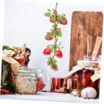 3St Simulierte Erdbeere Erdbeer-Foto-Requisiten lebensechte Fruchtgirlandenrebe Artificial Plant künstliche früchte dekorativer Erdbeeranhänger Wohndekoration Styropor rot