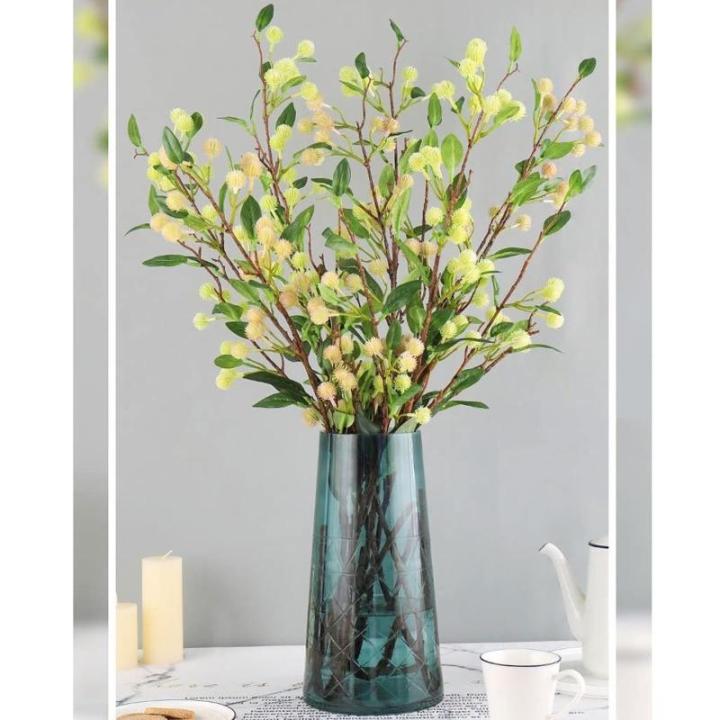 Kunstblumen Modernes Kunstblumenarrangement – ​​97 cm große Kunstblumen aus Kunststoff in Einer Glasvase für Wohnzimmer und Inneneinrichtung für jeden Anlass