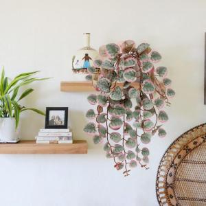 als echt, hangende , 43 cm, decoratieve planten, kunstplant in pot, hangende eucalyptus, plastic planten voor slaapkamer, woonkamer, kantoor, decoratie, roze
