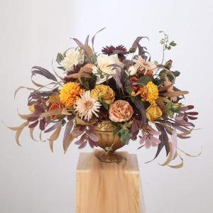 Kunstblumen Künstliche Blumen als Herzstück – Vintage-Rosenblumen-Arrangement-Dekoration, fühlt Sich echt an, künstlich im Topf für Zuhause für jeden Anlass