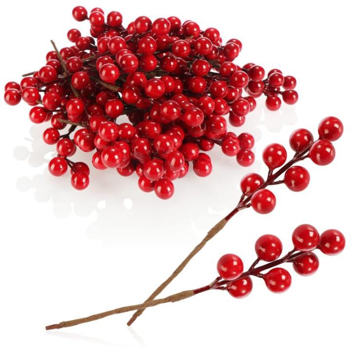 50 x strooidecoratie, decoratieve takken met bessen, decoratieve takken om te strooien als knutselbenodigdheden, verfraait geschenken en potpourris (50 stuks, weinig bessen)