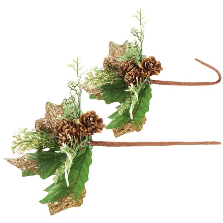 6 x decoratieve maretak, decoratieve maretakjes om op te hangen, decoratieve takken als knutselbenodigdheden, verfraait geschenken en potpourris (6 stuks - wit + goudkleurig)