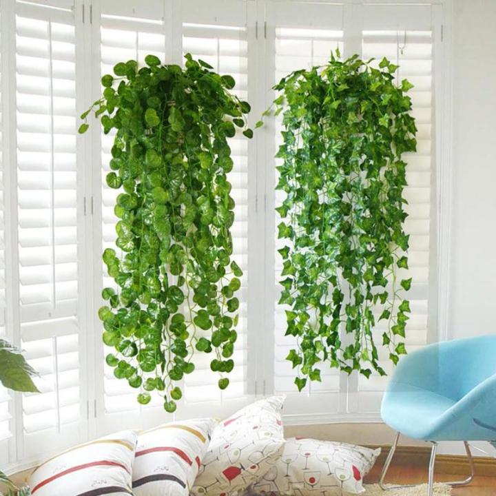 3 stuks kunsthangplanten, hangende , 95 cm, onderhoudsvrije , wijnstok, groene planten, plastic planten voor binnen en buiten, tuin, wanddecoratie