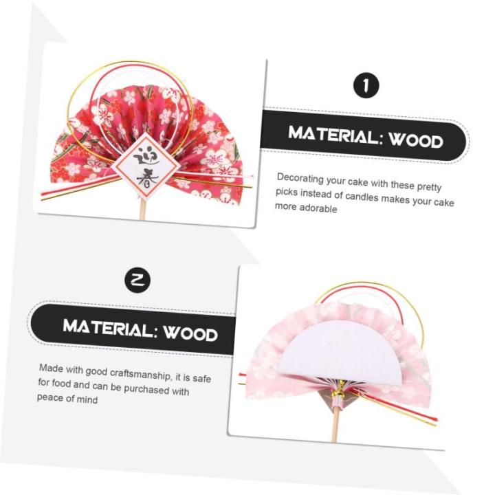 2St Blumenstab 2022 Cupcake-Picks fächerförmiges Dekorpick Sushi-Ornamente DIY blumenarrangements Picks würfelunterlage einhelll fächerförmige Spitzhacke DIY-Fan-Pick Plastik