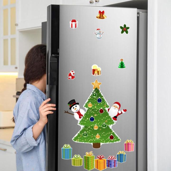 Magnetischer Weihnachtsbaum als Kühlschrankdekoration, weihnachtlicher Magnetaufkleber, Weihnachtsmagnete für Kühlschrank, für Metalltür von Kühlschrank und Garage (06#)