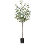 Eucalyptus Kunstplant, 120 cm, eucalyptus, decoratie voor binnen en buiten, moderne decoratie, , plastic planten in pot, voor thuis, slaapkamer, kantoor, tuin (1 stuks)