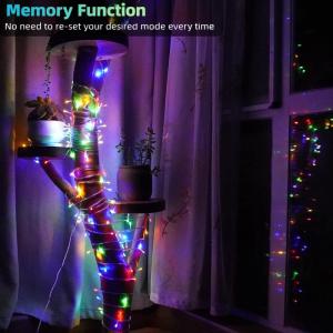 Kerstboomverlichting Meerkleurig, 20M 200 LED Lichtsnoer, Waterdicht Lichtketting, Kerstlichtsnoer, voor binnen en buiten, 8 verlichtingsmodi, Timerfuncties, Decoratie Kerstmis