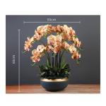 Kunstblumen Künstliche Pflanzen, Orchideen-Blumenarrangement – ​​Elegante Orchideen-Bonsai-Dekoration, künstliche Blumen mit Porzellanvase für jeden Anlass