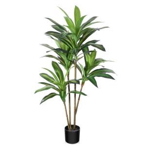Kunstmatige drakenboom, 120 cm, tropische , perfecte in pot, nepplant, decoratie voor woonkamer, balkon, slaapkamer, kantoor, perfect cadeau voor een housewarming