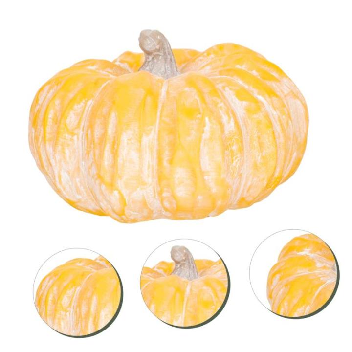 Pompoen 3 Stuks Pompoen Decoratie Miniatuurfiguren Mini Hars Figuren Standbeelddecoratie Scene Layout Pompoen Decoratie Verlichte Keramische Pompoen Herfst Tuin Decoratie Kunstmati