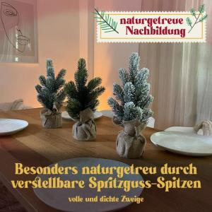 Kleine kunstkerstboom, 35 cm, sneeuw; natuurgetrouwe replica met spuitgietelementen, kunstkerstboom, decoratie; dennenboom, kerstdecoratie (sneeuw, 35 cm)
