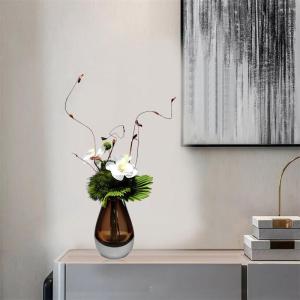 Kunstblumen Künstlicher Tischblumen-Dekorationsstrauß mit künstlichen Blumen – Kunstpflanzenarrangement mit Vase Anlass