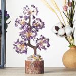 Amethist steen boom edelstenen kristallen paars decoratieve steen grote levensboom geldboom kristal geluksbrenger boom spirituele geschenken veel geluk