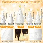 8 Stück Weihnachtsbäume aus Keramik Mini Weihnachten Tanne Figuren Porzellan Winter Deko Tannenbäume für Vintage Tisch Schreibtisch Schrank Kommode Wohnzimmer Schlafzimmer (Bel