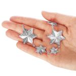 slinger met sterren - Kerstslinger - Sterrenslinger voor kerstdecoratie - Kerstdecoratie voor kerstboom - 500 cm (Set02 - zilver/sterren)