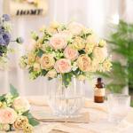 4 Bündel Pfingstrose Künstliche Blumen Weiß Grün Blumen Seidenpfingstrosen Blumensträuße für Hochzeit Partei Tischaufsätze Blumenarrangement Heim Küche Dekor