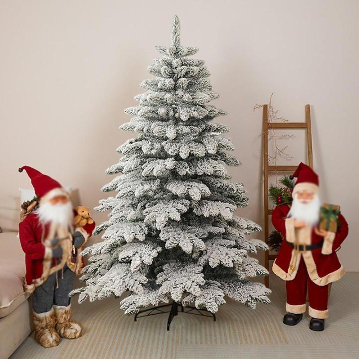 1.5m/1.8m Schneebeflockter Weihnachtsbaum, Aufklappbarer Künstlicher Weihnachtsbaum mit Metallständer, Weiße Schneespitzen, für die Partydekoration im Homeoffice(1.5m/5ft)