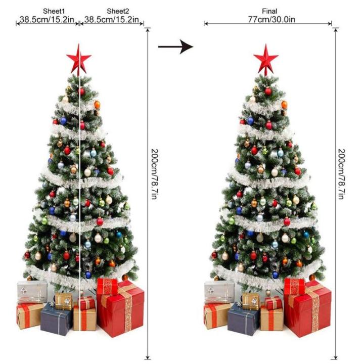 Waterdicht 15.2x39.4in Muurschildering Muursticker, Verwijderbare Raamsticker, voor Kerstversiering Eetkamers Slaapkamers Salons Showcase Decoratie(Christmas tree door stickers)