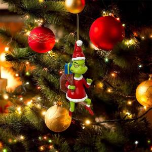 Kerstdecoratie, acryl, kerstboomversiering, groen, schattig, hangende ornamenten, kerstdecoratie, kerstversiering, feestdecoratie voor kerstfeest