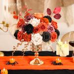 Halloween kunstbloemen, zwarte bloemen, zijden bloemen, kunstrozen met stelen voor bruiloft, bruidsboeketten, tafeldecoratie, babyshower, bloemstuk, woondecoraties
