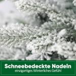 Witte kunstkerstboom met verlichting, 180 cm, sneeuwdennenboom, kunstkerstboom met 330 leds, handschoenen, houten standaard