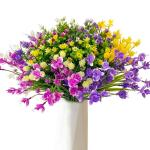 12 bundels als echt, , uv-bestendige plastic bloemen, weerbestendig, kunstplanten, buiten, boeket, planten voor balkon, tuin, balkonbak, bloembak