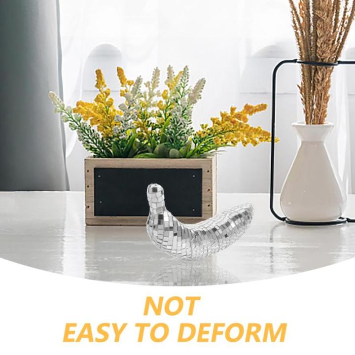 Disco-Banane Foto Netz Home Obstfigur Cool Disco-Party-Ornament innerspace The Office geschebke weihnachtskrippe tablez Disco-Frucht-Requisite Spiegel-Disco-Dekoration Glas Silver