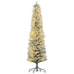 Kunstkerstboom, 180 cm, met 150 ledlampen, 329 takken, vlamvertragend, voor kerstfeest, binnen, groen + wit