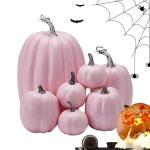 Herfstpompoenen, 7 stuks kunstpompoenen, schuim, herfstpompoen voor oogst, herfst, tafel, thuis, tuin, oogstfeest, Halloween, feestdecoratie