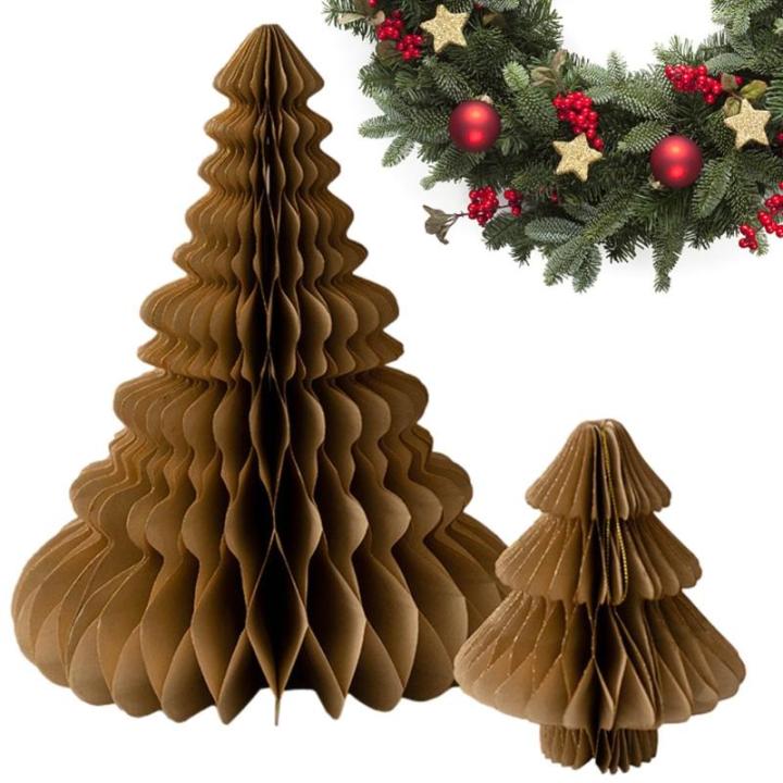 Waben Weihnachtsschmuck, 2 STÜCKE Desktop Weihnachtsbaum Ornament, Weihnachtsbaum-Dekoration Mit Mehrschichtiger Textur Für Weihnachtsfoto-Requisiten, Partydekoration