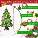 Doe-het-zelf vilten kerstboomset voor kinderen, kerstdecoratie, hangend decor met 32 afneembare ornamenten, voor thuis/deur/muur