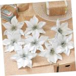 15St Weihnachtsblume Hohle Weihnachtssternblume Künstliche Blumen des Weihnachtssterns künstliche blüten Artificial Simulationsblume Weihnachtsbaumblume Plastik Silver