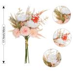 Kunstbloem zijden hortensia bloemstukken, witte bloem faux planten boeketten voor bruiloft decoraties, plastic bloemen tafel centerpieces voor thuis, tuin, kantoor decor (1, wit)
