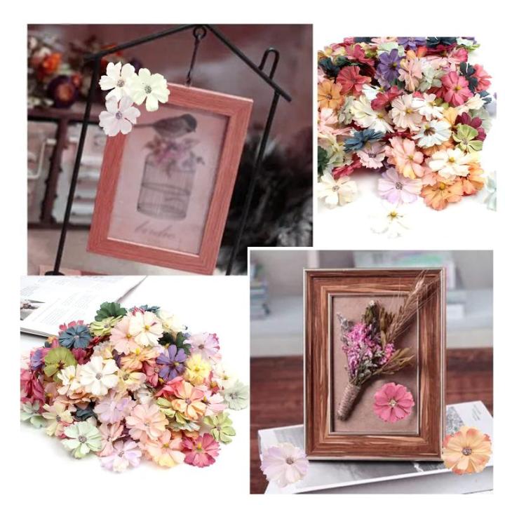 60 Stuks Simulation Decorative Flowers, Veelkleurige Kunstmatige Madeliefjes, Kunstmatige Bloemhoofdjes, voor het Decoreren van Tuin, Slaapkamer, Doe-het-zelf Knutselen