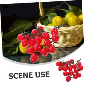 8 STK Simulierte Kirschtomaten dekorative Kirschtomaten Simulation Kirschtomaten Künstliche Tomaten Dekorative Tomaten lebensechte Kirschtomaten Zuhause gefälschte Fruchtstütze 