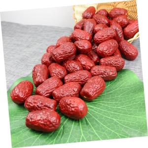 5 Sätze Simulierte Jujube Simulationsfrucht Schrankdekor Falsches Datum Vasendekor Hochzeitsdeko Hochzeits Dekoration Künstliches Rotes Datum Künstliche Jujube PVC 30 Stück * 5