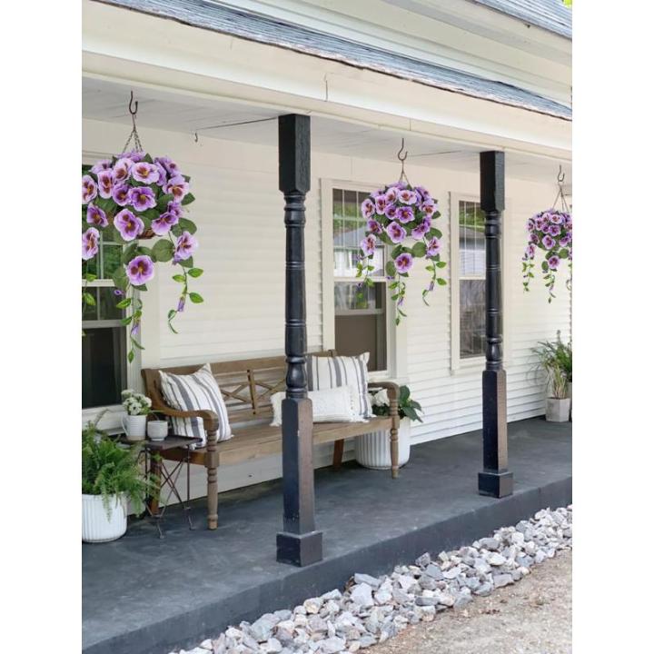 Pansy Kunstbloemen als echte viooltjes, hangende planten, kunstbloemen, Pansy met hanglamp, hoogte 70 cm, kamerplant, struik, decoratieve plant, groene plant