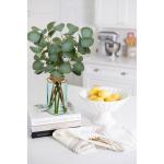 35 cm kunstmatige eucalyptus takken met blauwe glazen vaas, eucalyptus kunststof plant eucalyptus realistische eucalyptus decoratie zilveren dollar voor bruiloft, tafeldecoratie, k