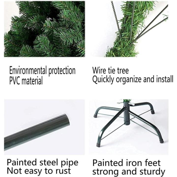 Künstlicher Baum Aufklappbarer Fichten-Weihnachtsbaum, Weihnachtsbaum mit faltbarem Metallständer, grüner künstlicher Baum für Zuhause/Büro/Party-Dekoration